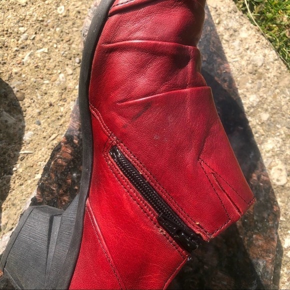 Gabor Sport Leather Ankle Trouser Boot Shoe NWOT Size 9 Red Career Hipster - Picture 9 of 16